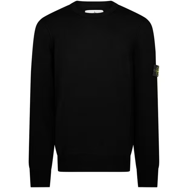 Stone Island Knit Logo Jumper Black Stone Island