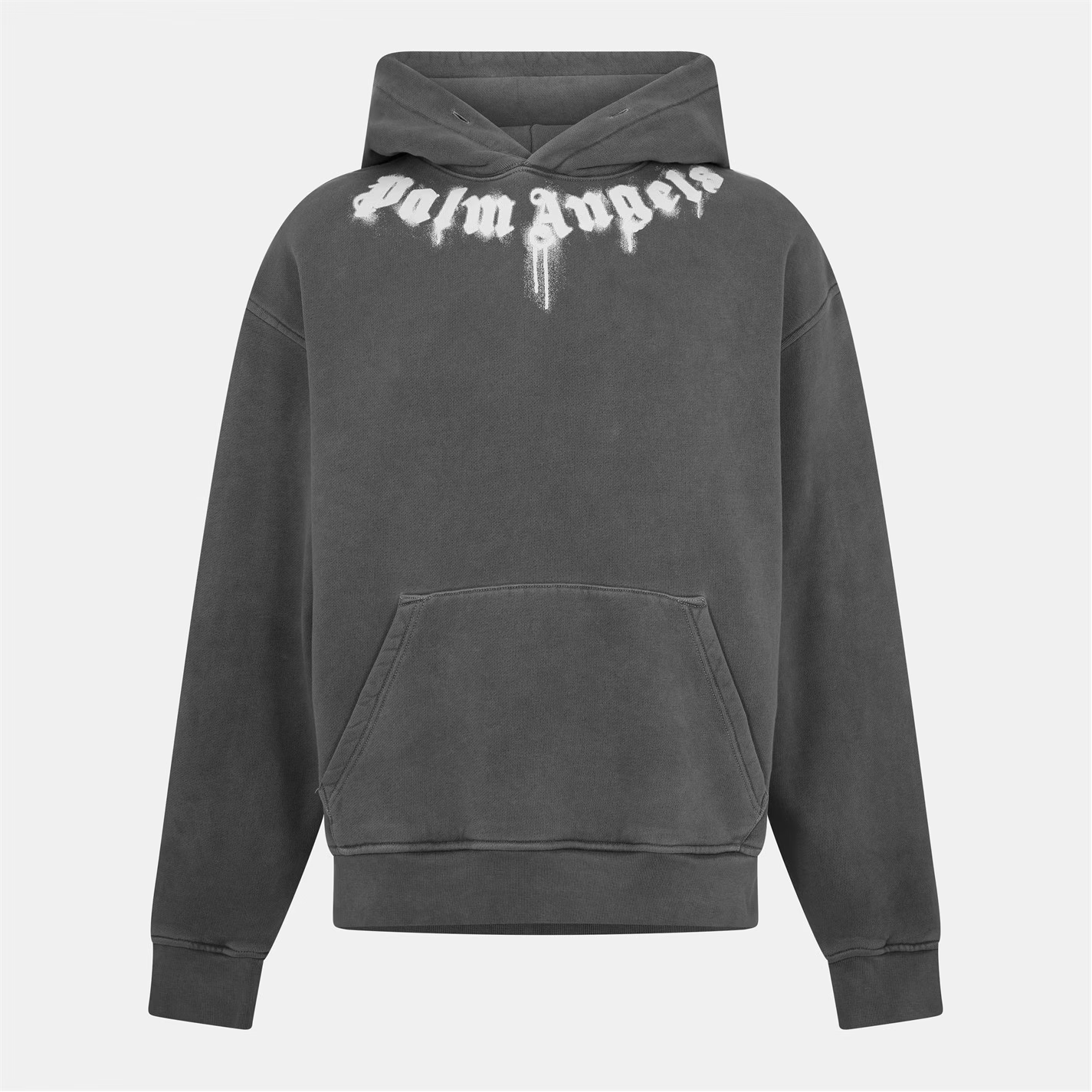 Palm Angels Sprayed Logo Hoodie Grey