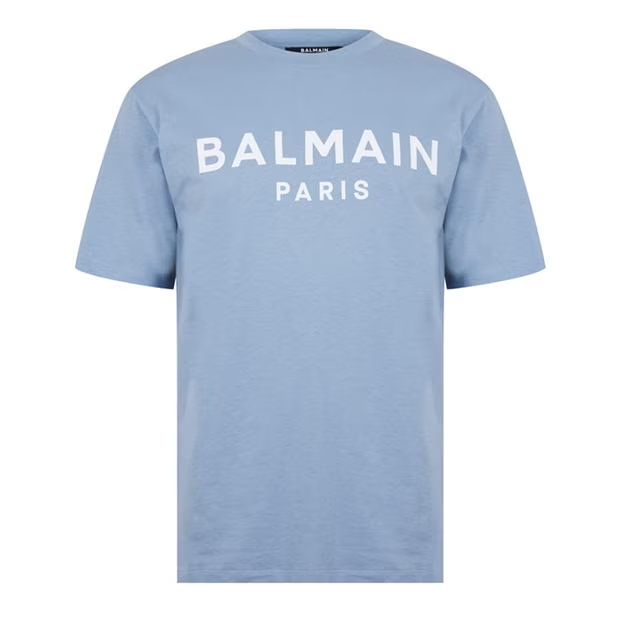 Balmain Logo T-Shirt Baby Blue Balmain