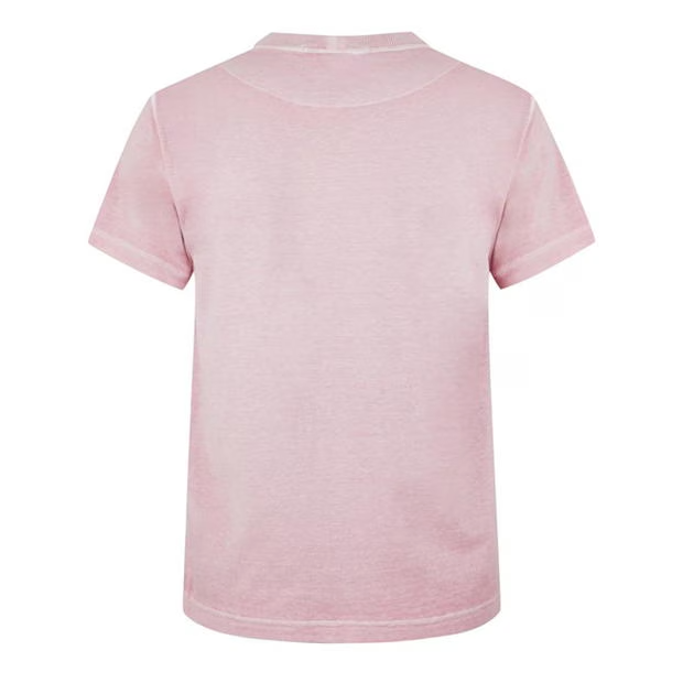 Stone Island Garment Dyed Logo T Shirt Pink Stone Island