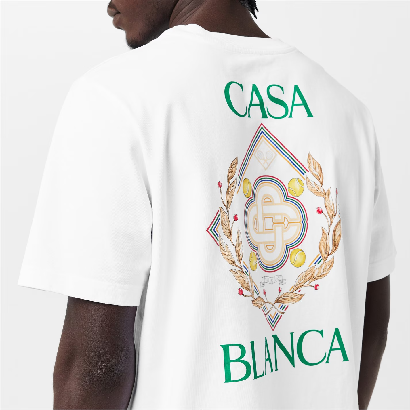 CASABLANCA Championship Diamond T-Shirt White