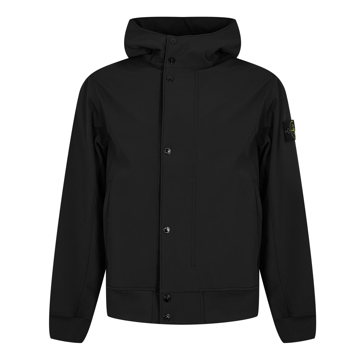 Stone Island Hooded Soft Shell Jacket Black