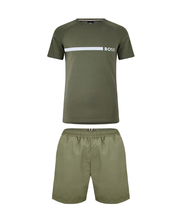 Hugo Boss Shorts Set Khaki Hugo Boss