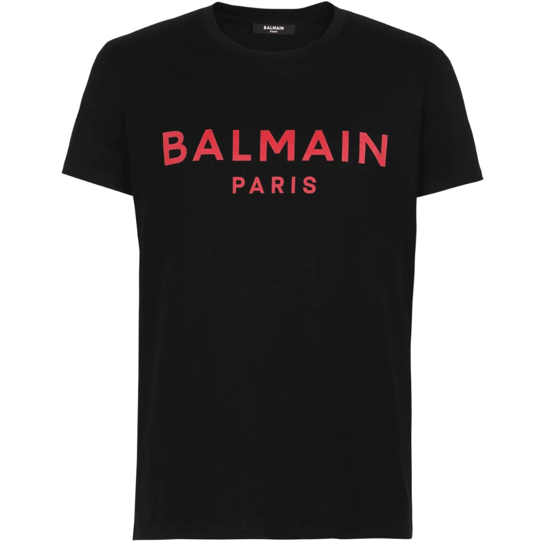 Balmain Logo T-Shirt Black/Red Balmain