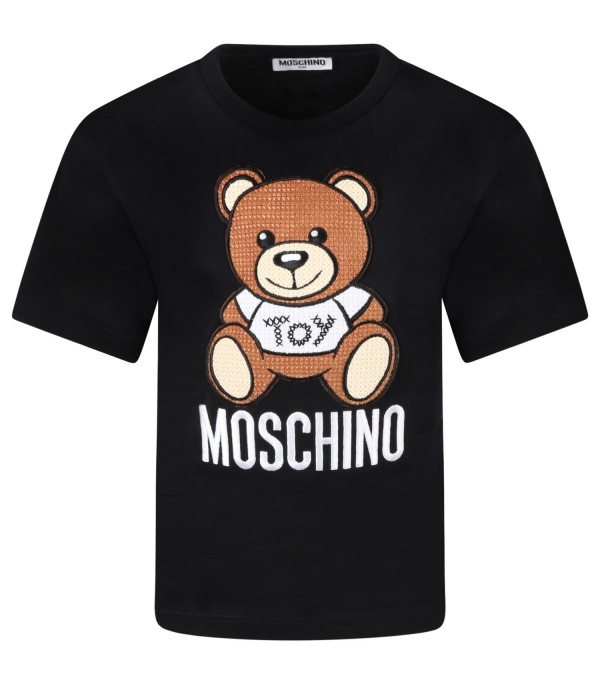 Moschino kids Bear T Shirt Black Moschino Kids