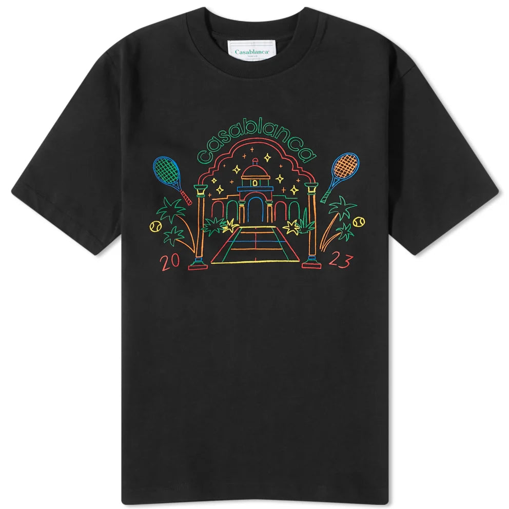 Casablanca Rainbow crayon T Shirt Black Casablanca