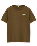 Loewe Pocket Embroidered Logo T-Shirt Khaki