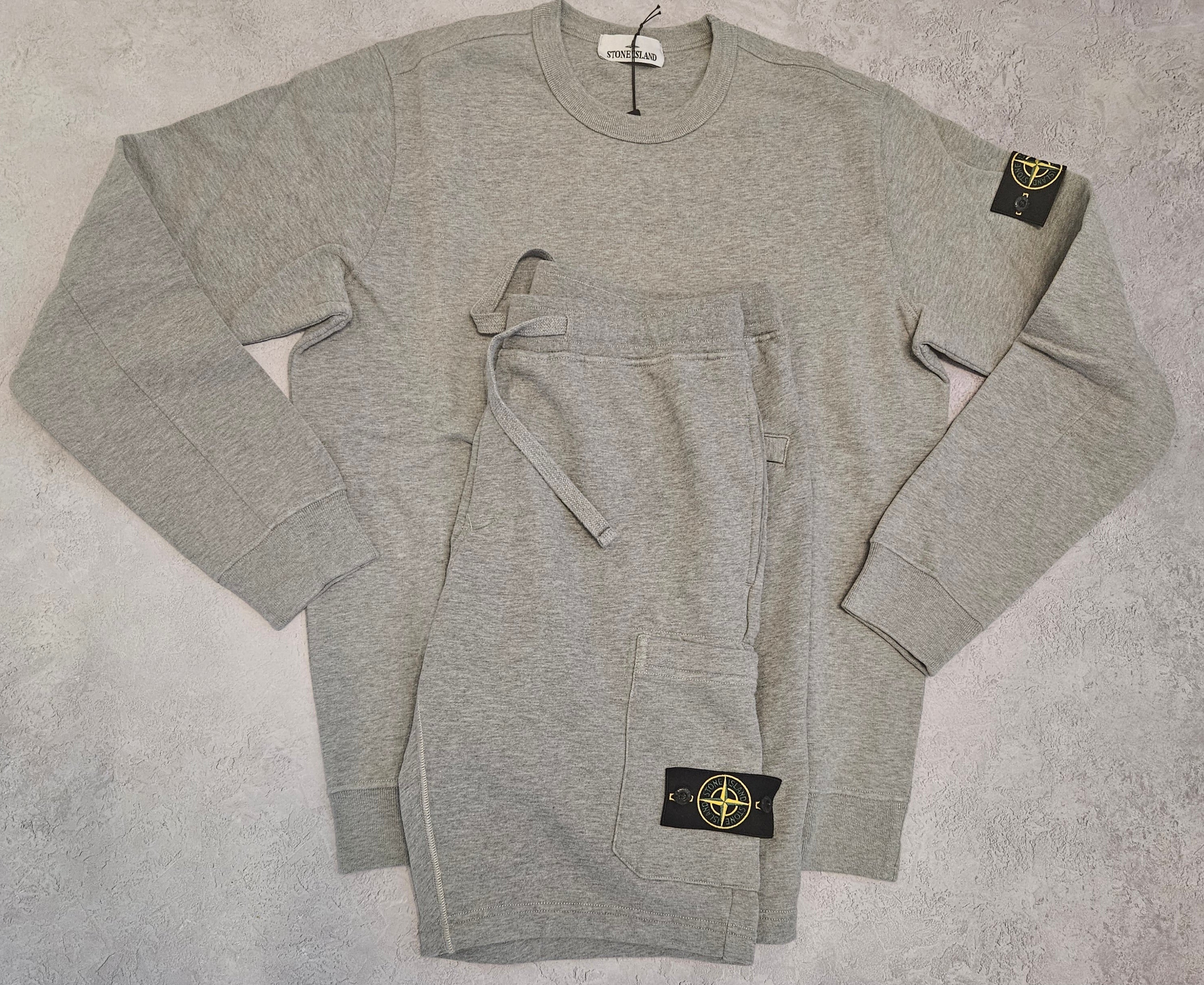 Stone Island Jumper Shorts Set Grey Stone Island