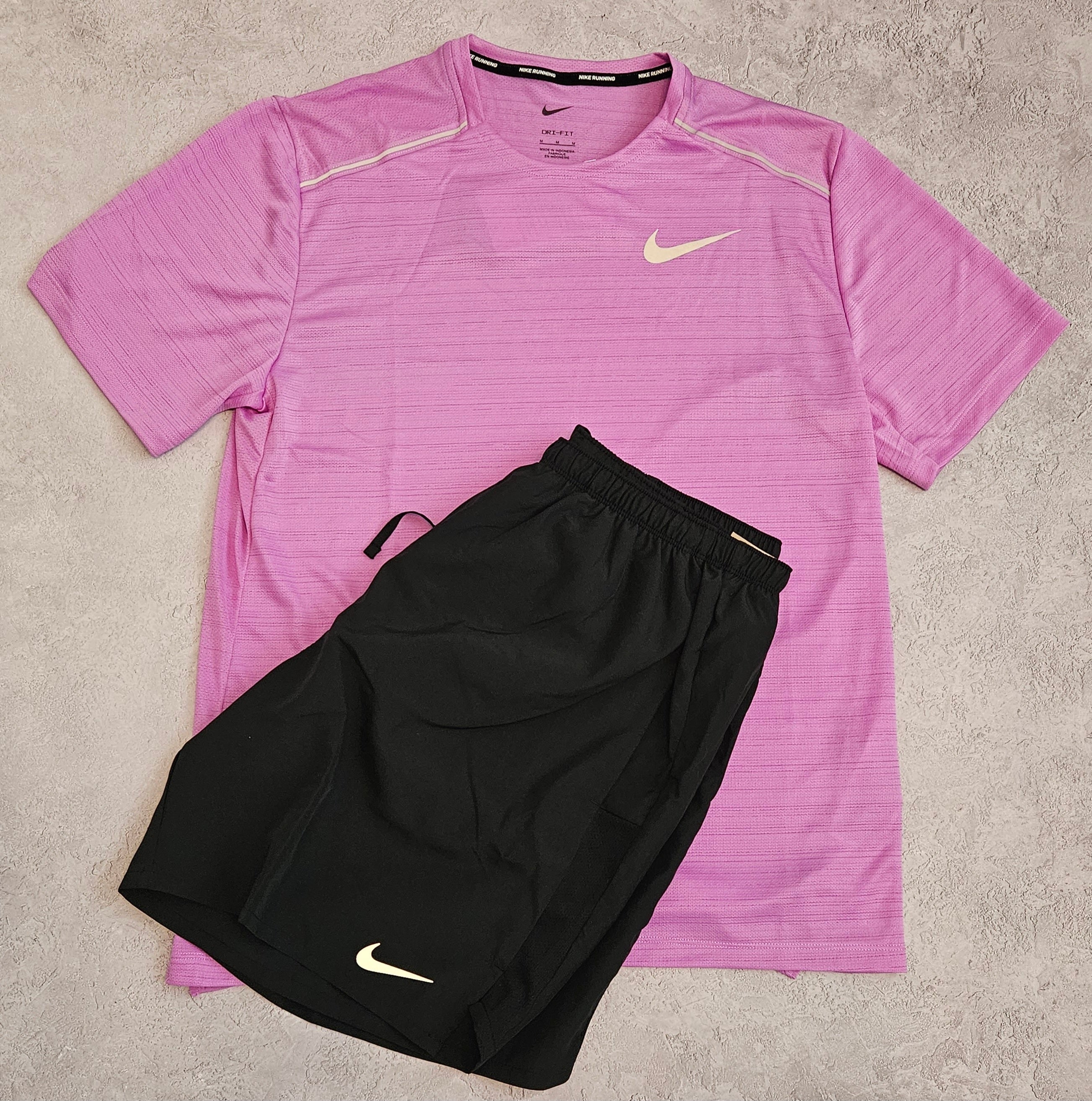 Nike Dri Fit Shorts Set Fuchsia/Black Nike