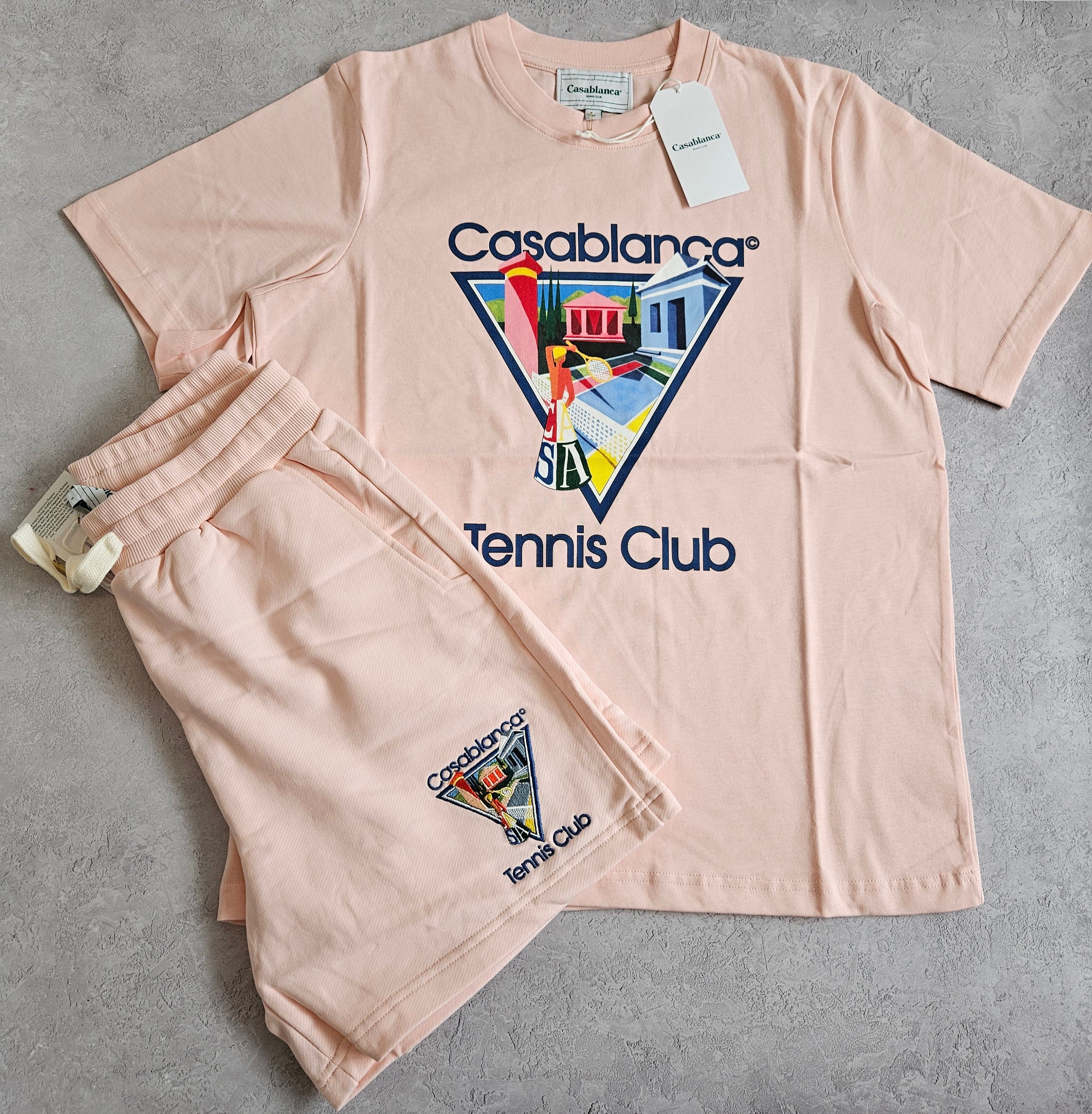 Casablanca Tennis Club Shorts Set Pink Casablanca