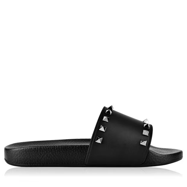 Valentino Rockstud Sliders Black
