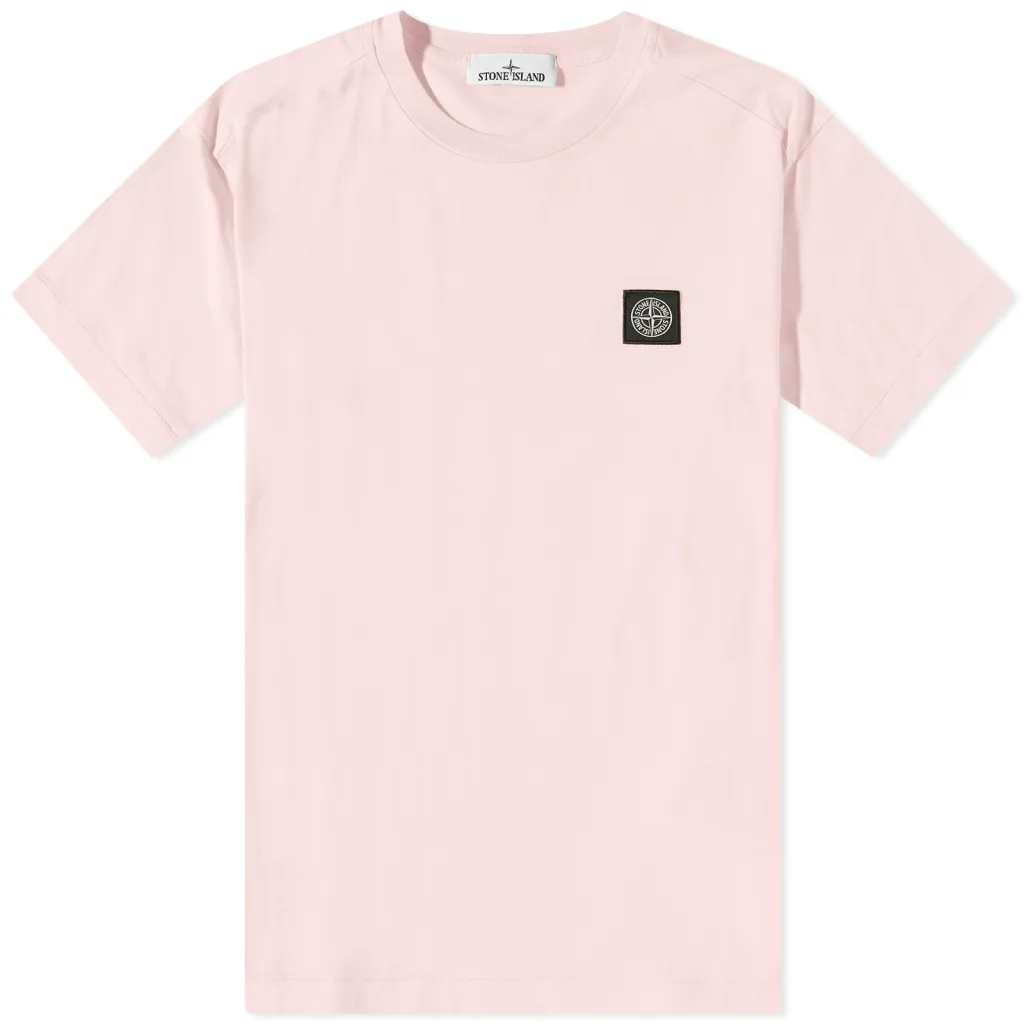 Stone Island Patch T Shirt Rosa Stone Island