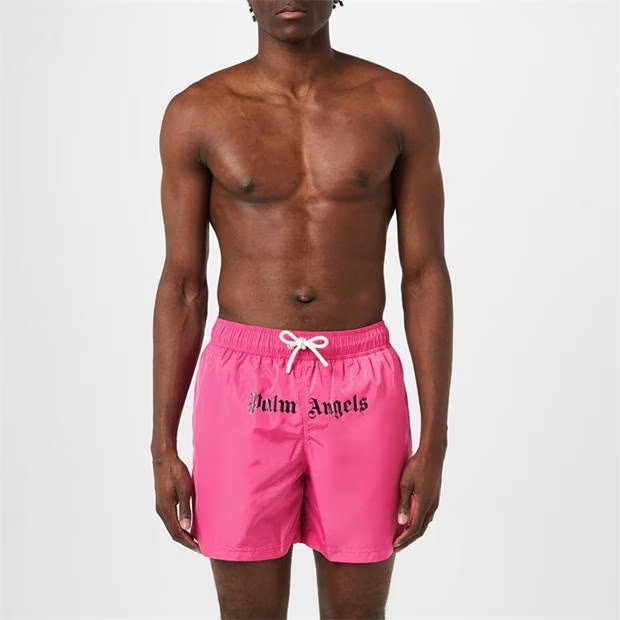 Palm Angels Logo Swim Shorts Pink Palm Angels