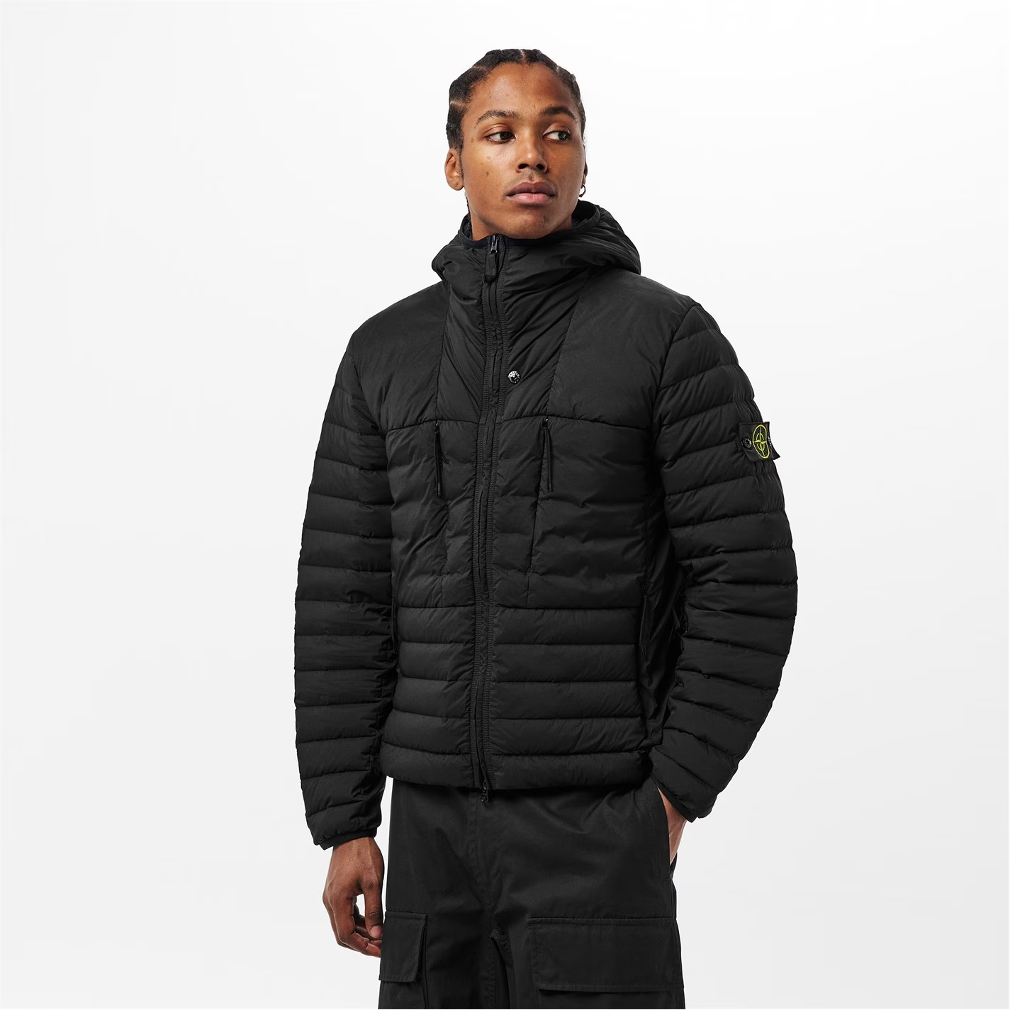 Stone Island Woven Down Jacket Black