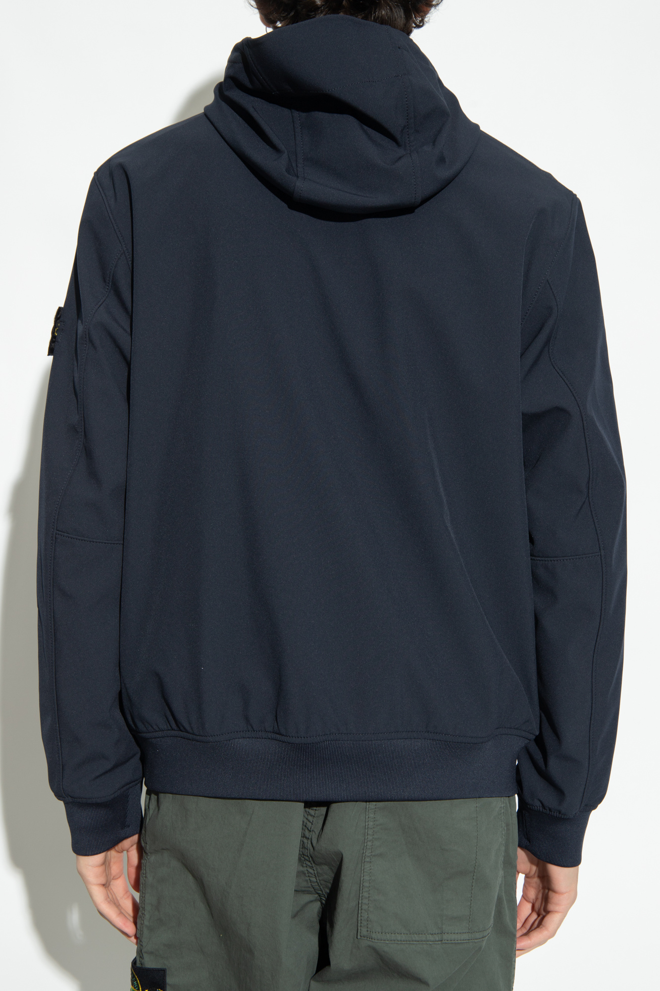 Stone Island Hooded Soft Shell Jacket Navy Stone Island