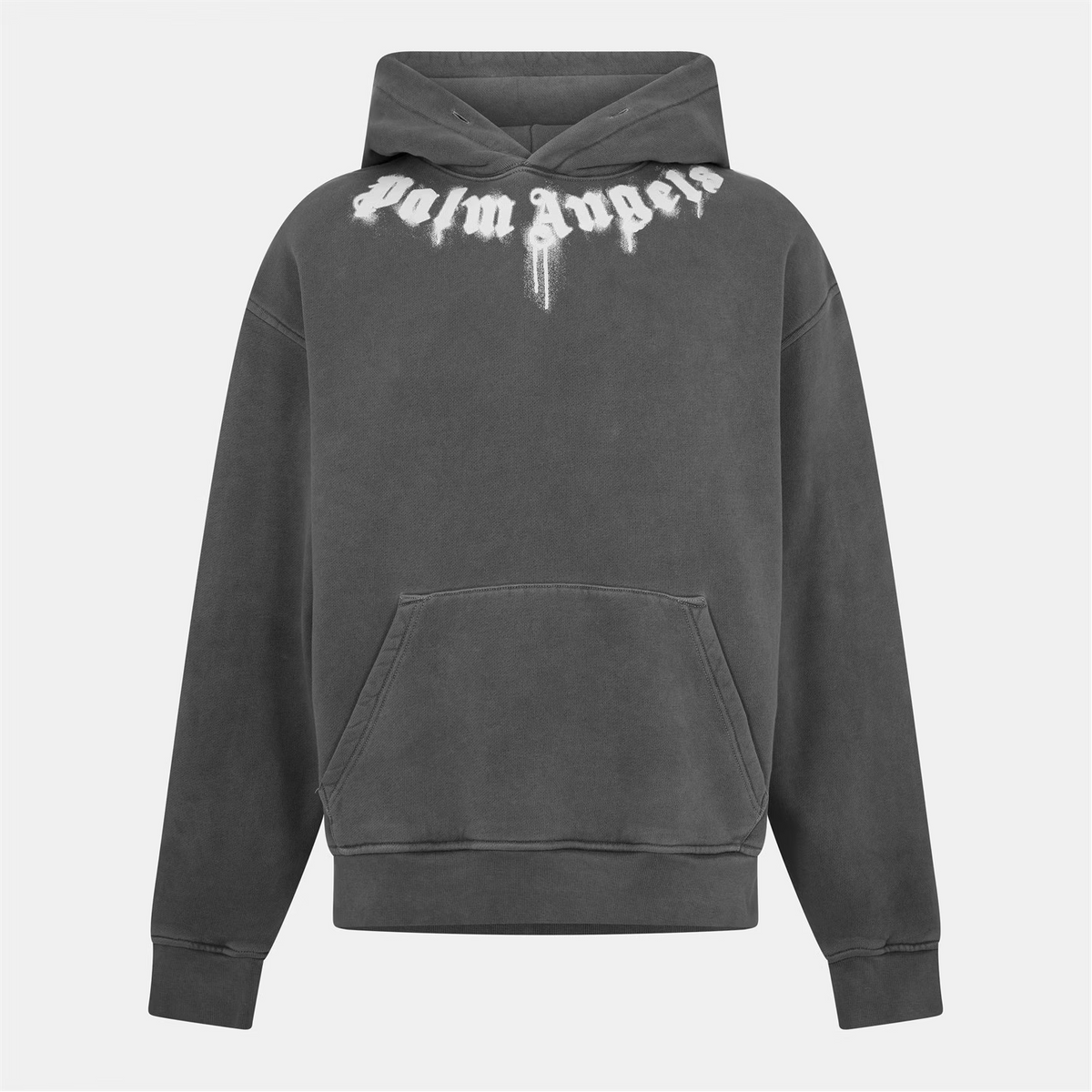 Palm Angels Sprayed Logo Hoodie Grey