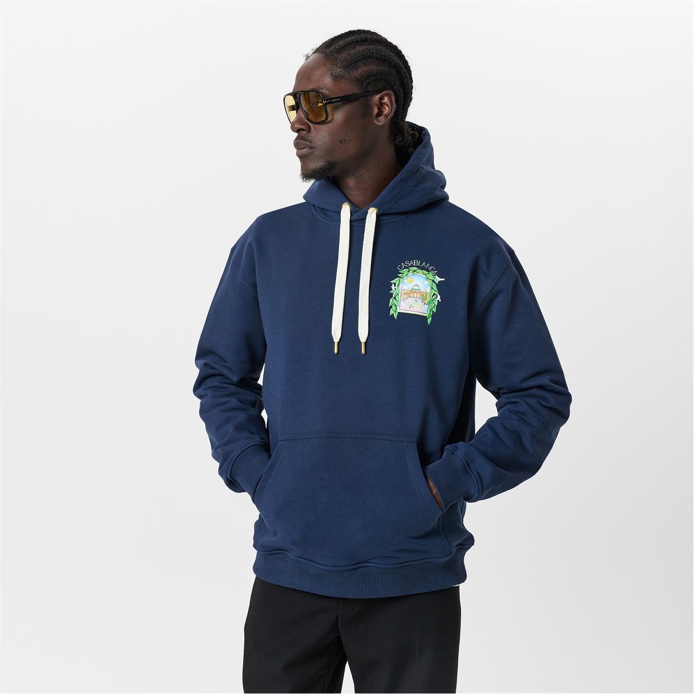 Casablanca Larche Tennis Hoodie Navy