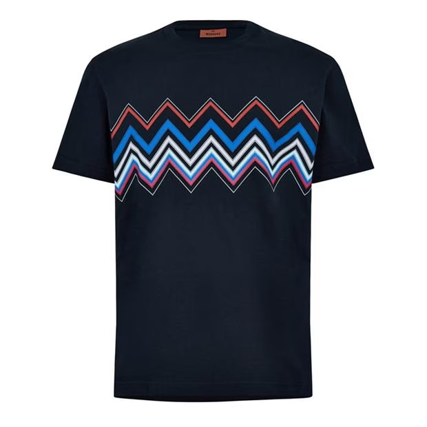 Missoni Printed Zig Zag T shirt Navy Missoni