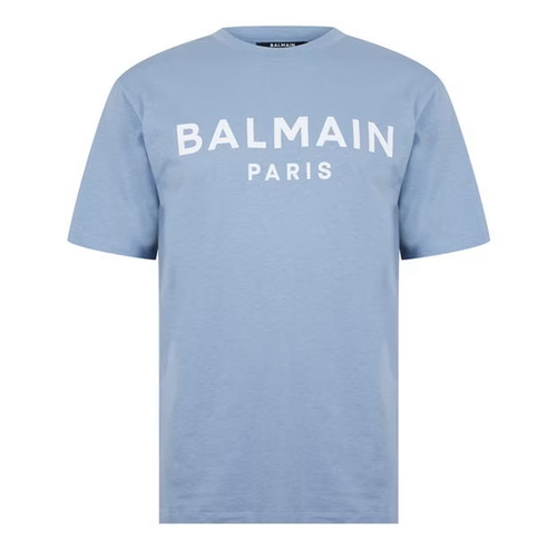 Balmain Logo T-Shirt Baby Blue Balmain