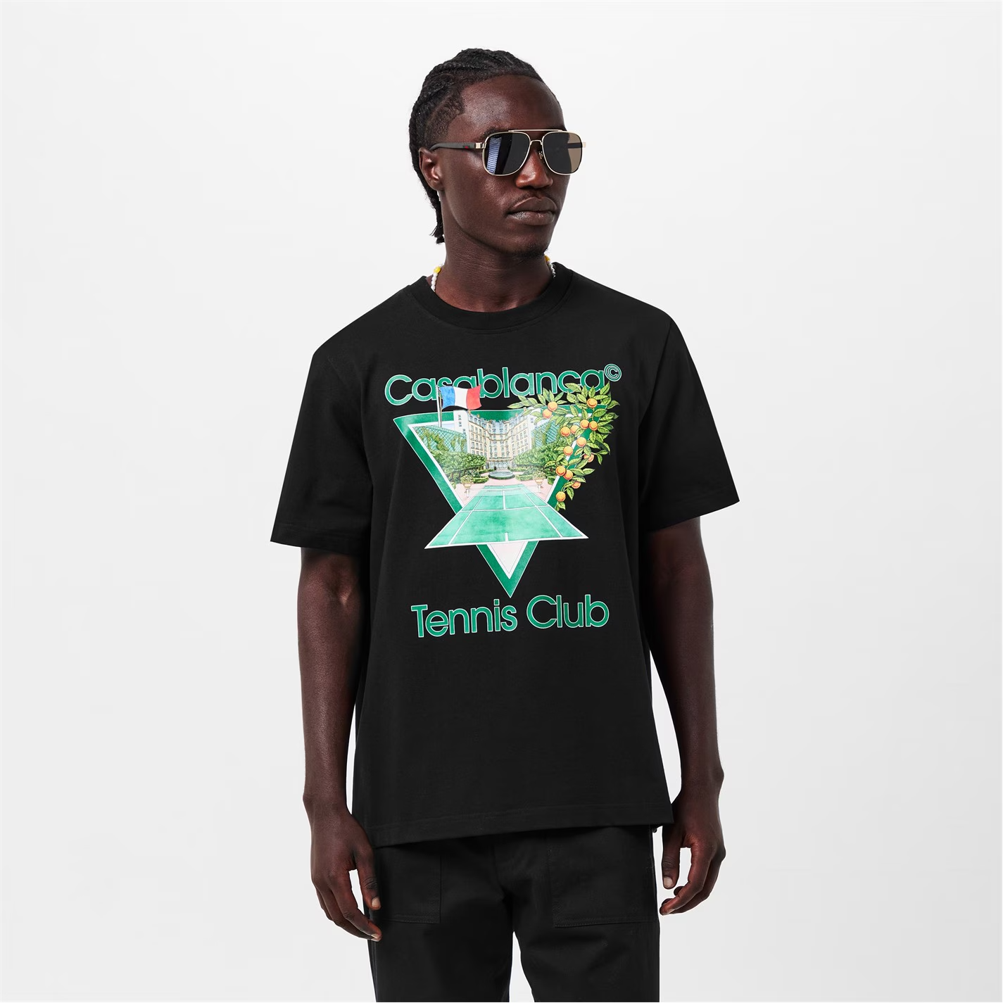 CASABLANCA Tennis Club Icon T-Shirt Black