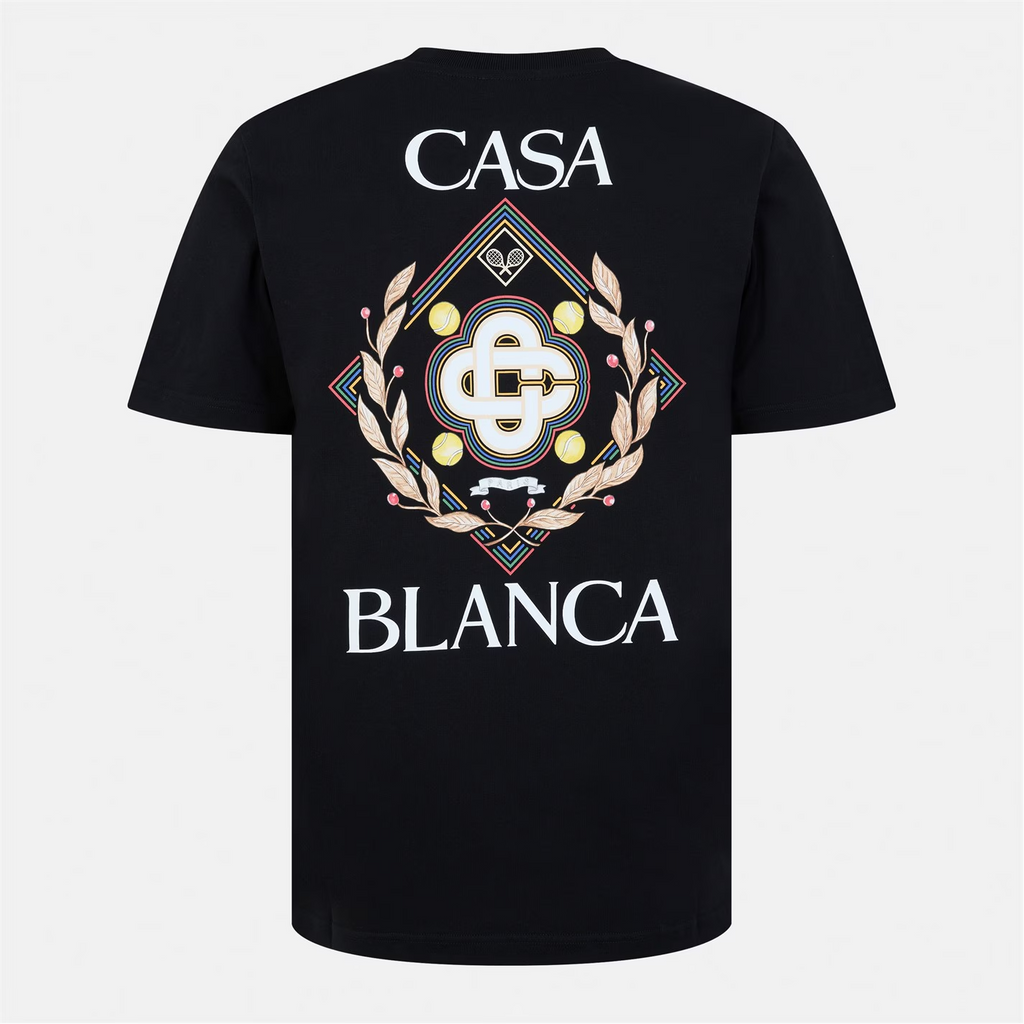 CASABLANCA Championship Diamond T-Shirt Black