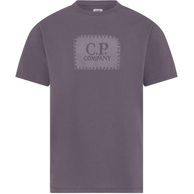 CP Company Block Logo T Shirt Purple Dove