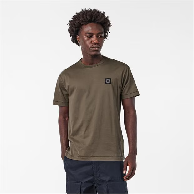 Stone Island Patch T Shirt Khaki