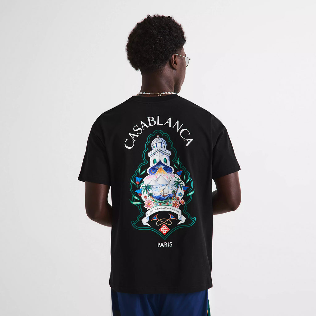 CASABLANCA CASA HOTEL EMBLEM T-Shirt Black