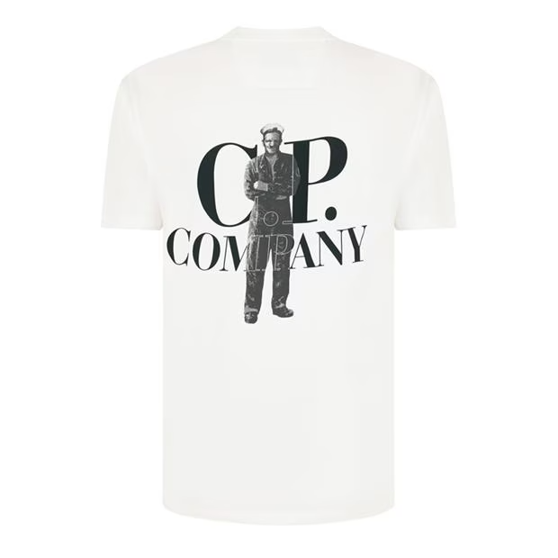 CP Company Print Logo T Shirt White