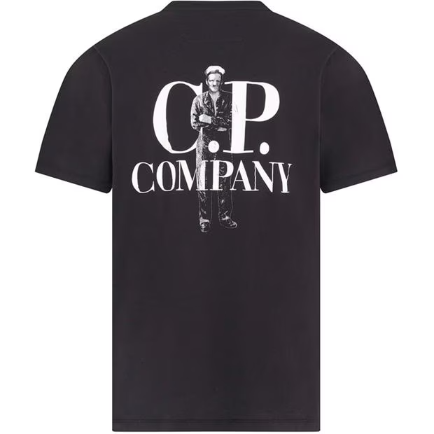CP Company Print Logo T Shirt Black