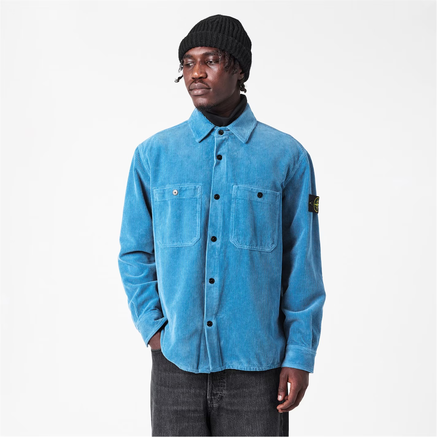 Stone Island Cord Overshirt Blue