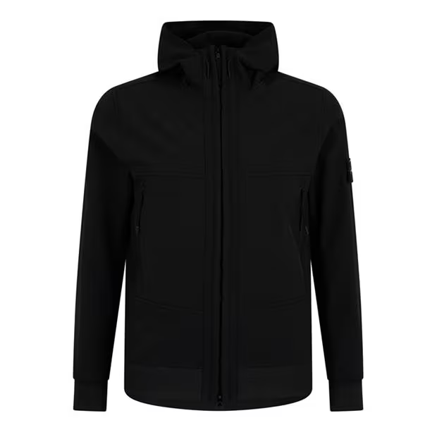 Stone Island Hooded Soft Shell Jacket Black
