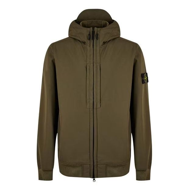 Stone Island Hooded Soft Shell Jacket Olive Stone Island