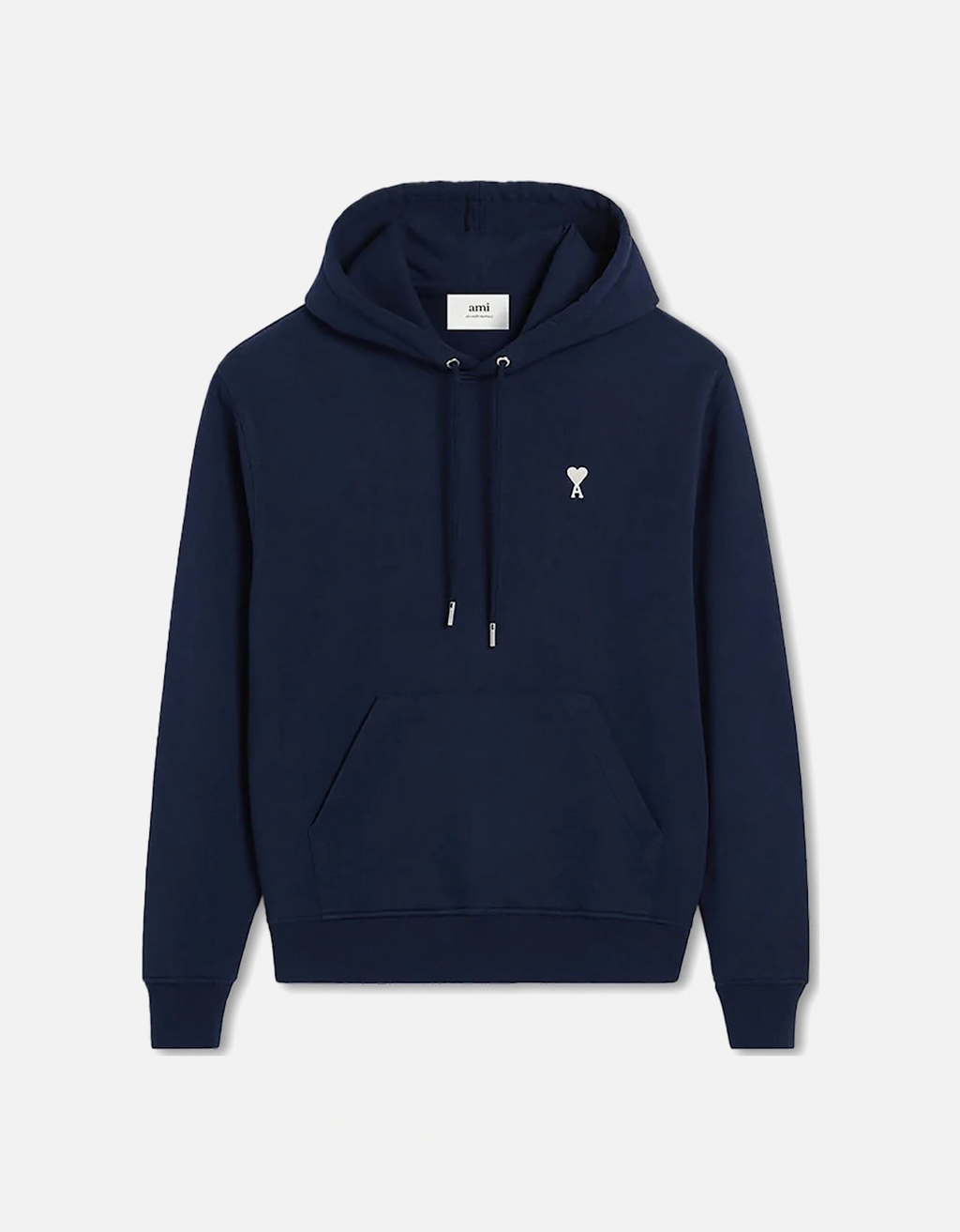 Ami Paris Logo Hoodie Bleu Nuit