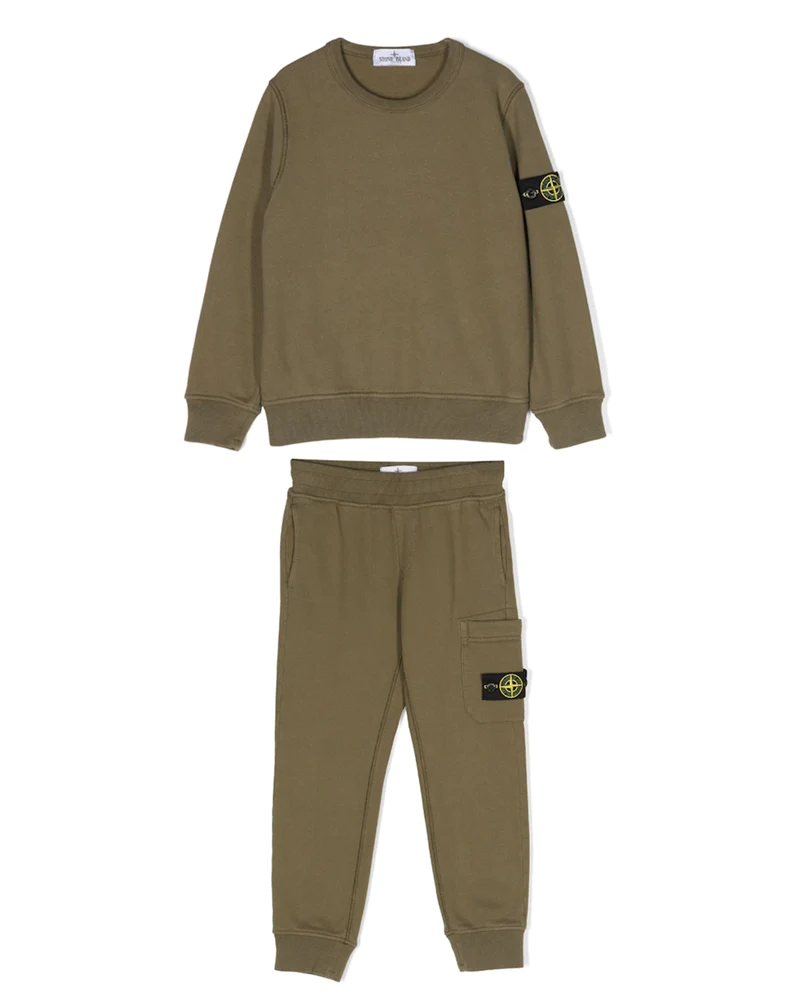 Kids Stone Island Tracksuit Khaki Stone Island Kids