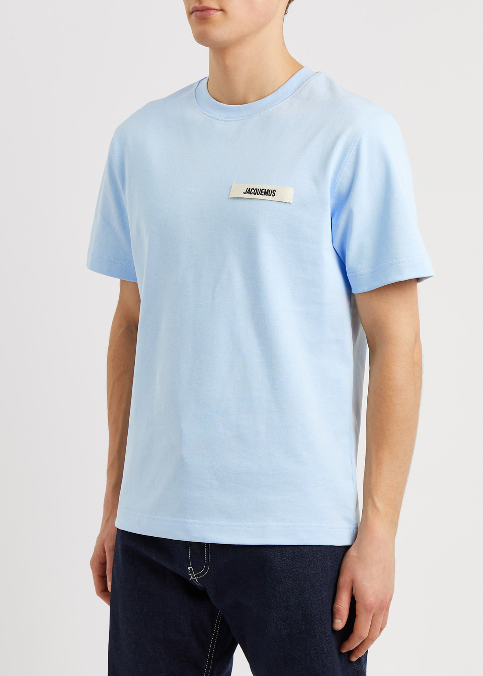 Jacquemus The Gros Grain Logo T Shirt Sky Blue