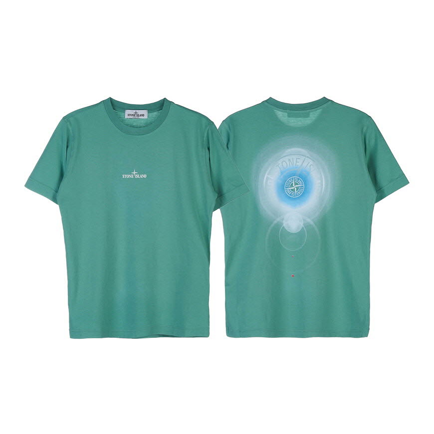 Stone Island Boys Logo Print T Shirt Green