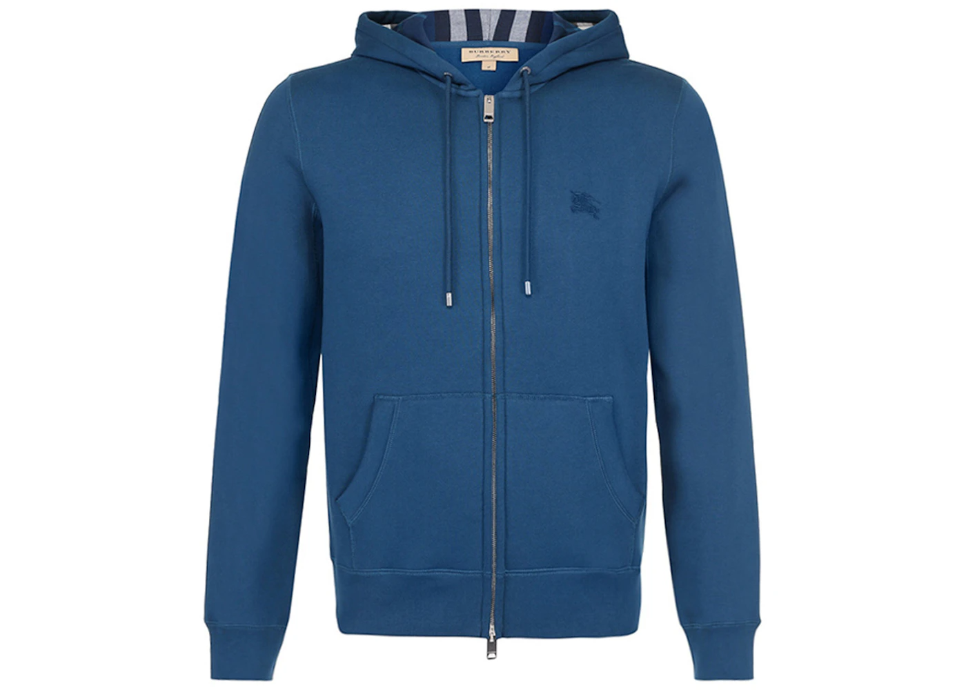 Burberry Check Zip Hoodie Off Blue Klay UK