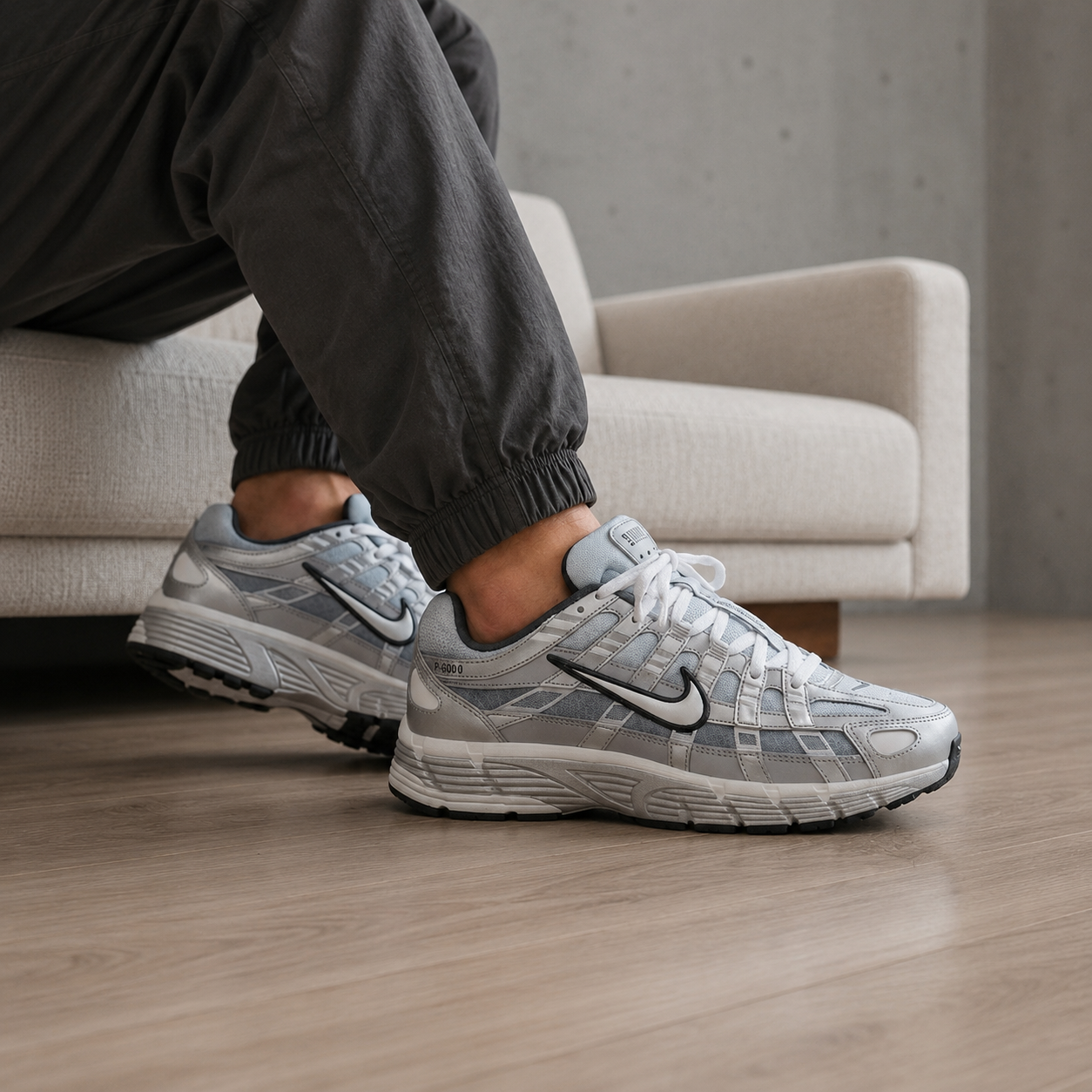 Nike P-6000 Metallic Silver Summit White-Wolf Grey