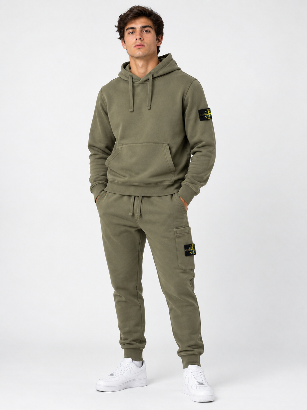 Stone Island Hooded Full Tracksuit Khaki