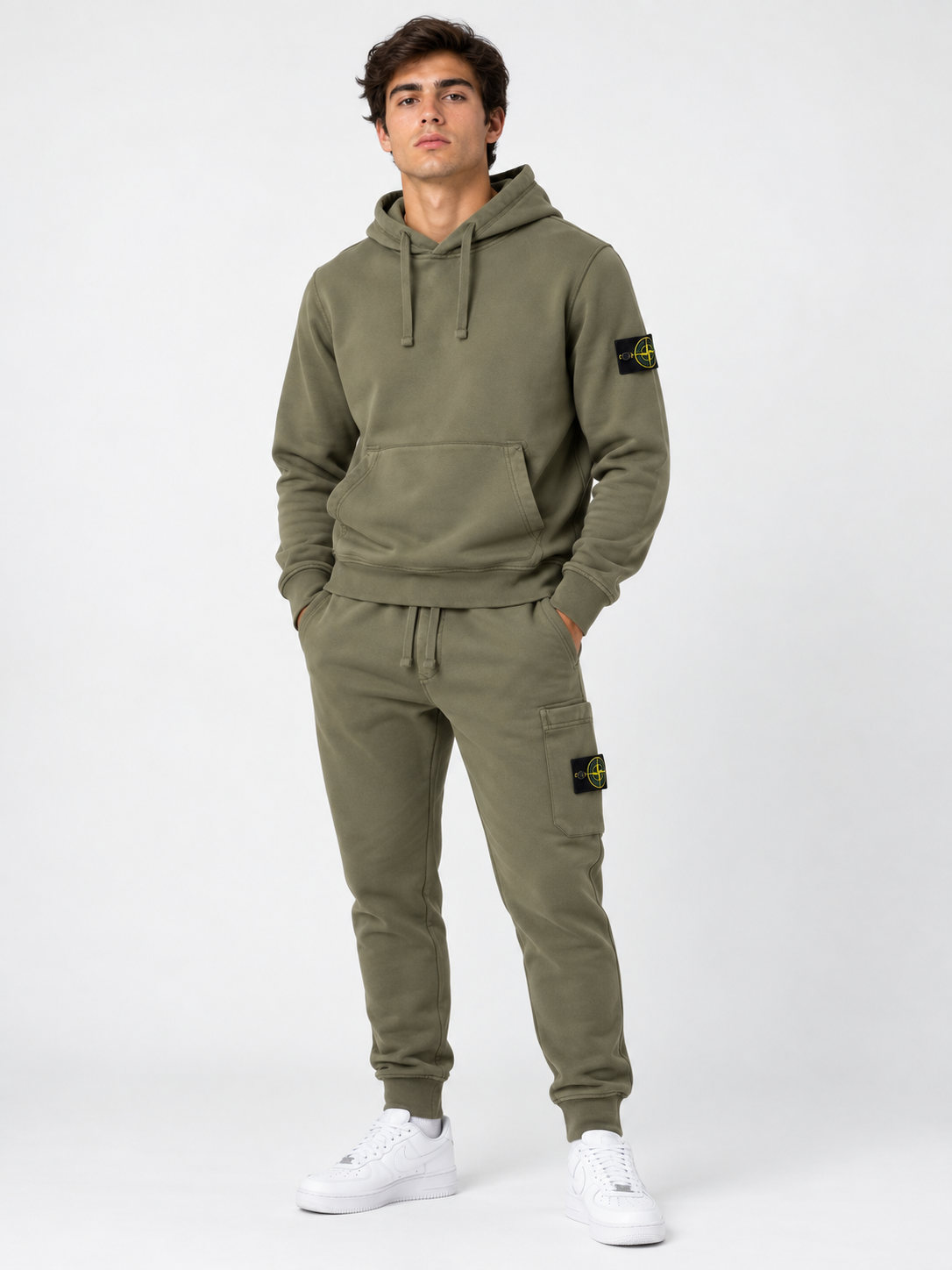 Stone Island Hooded Full Tracksuit Khaki