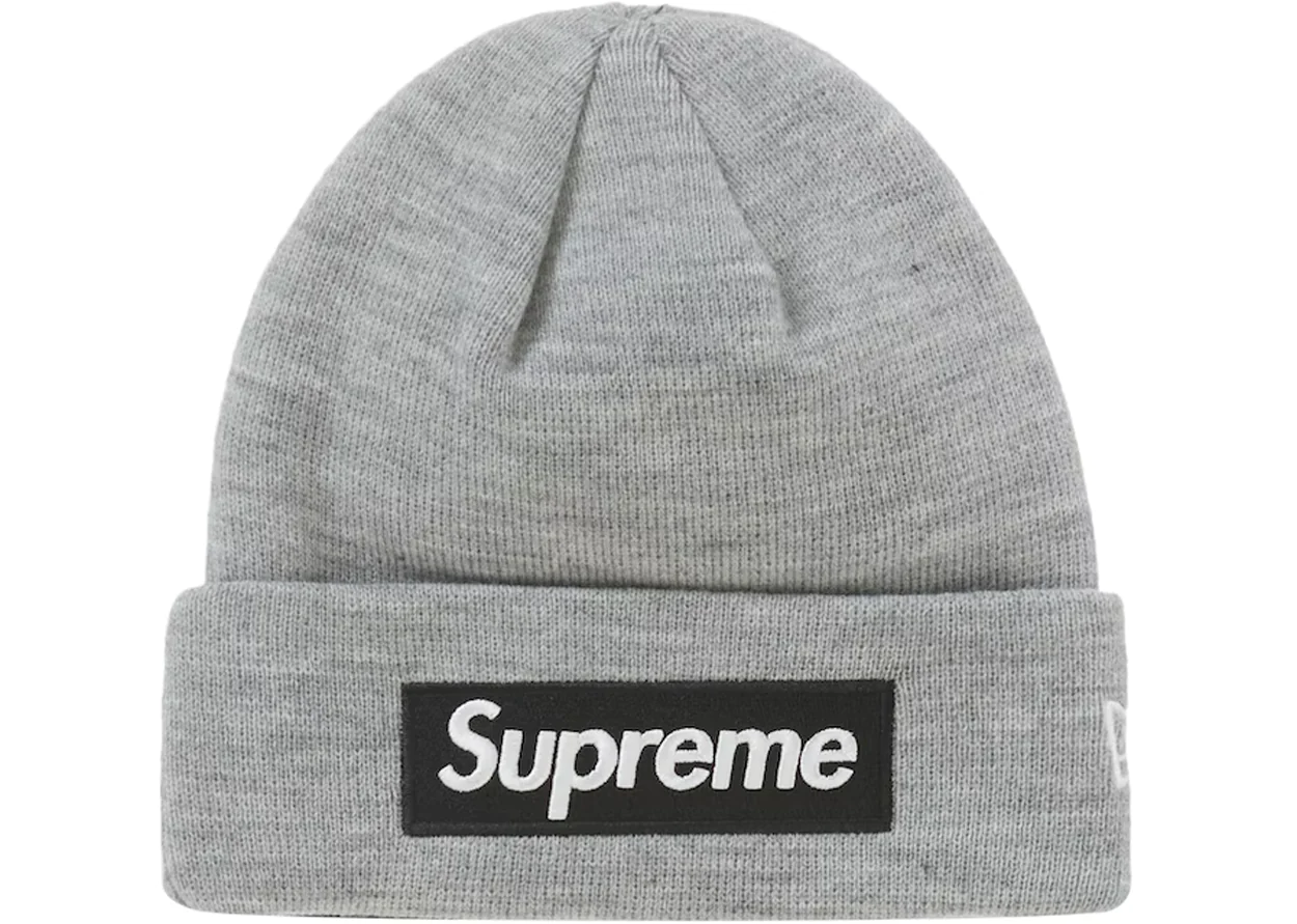 Supreme Box Logo Beanie Wool Hat Grey Supreme