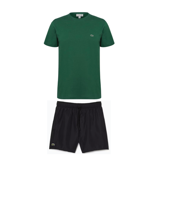 Lacoste Croc Print Swim Shorts Set Black/Green Lacoste