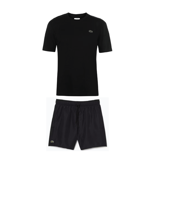 Lacoste Croc Print Swim Shorts Set Black Lacoste