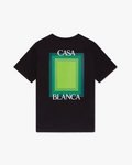 CASABLANCA CASA SQUARE LOGO SHORT SLEEVE T-SHIRT BLACK