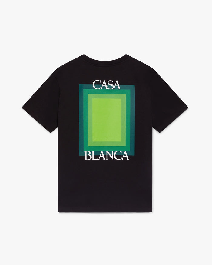 CASABLANCA CASA SQUARE LOGO SHORT SLEEVE T-SHIRT BLACK