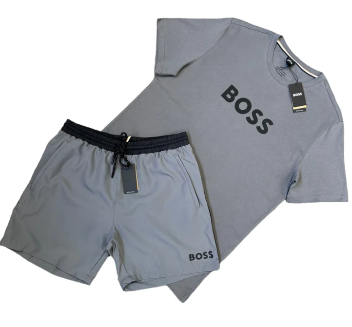 Hugo Boss Classic Logo Shorts Set Grey Hugo Boss