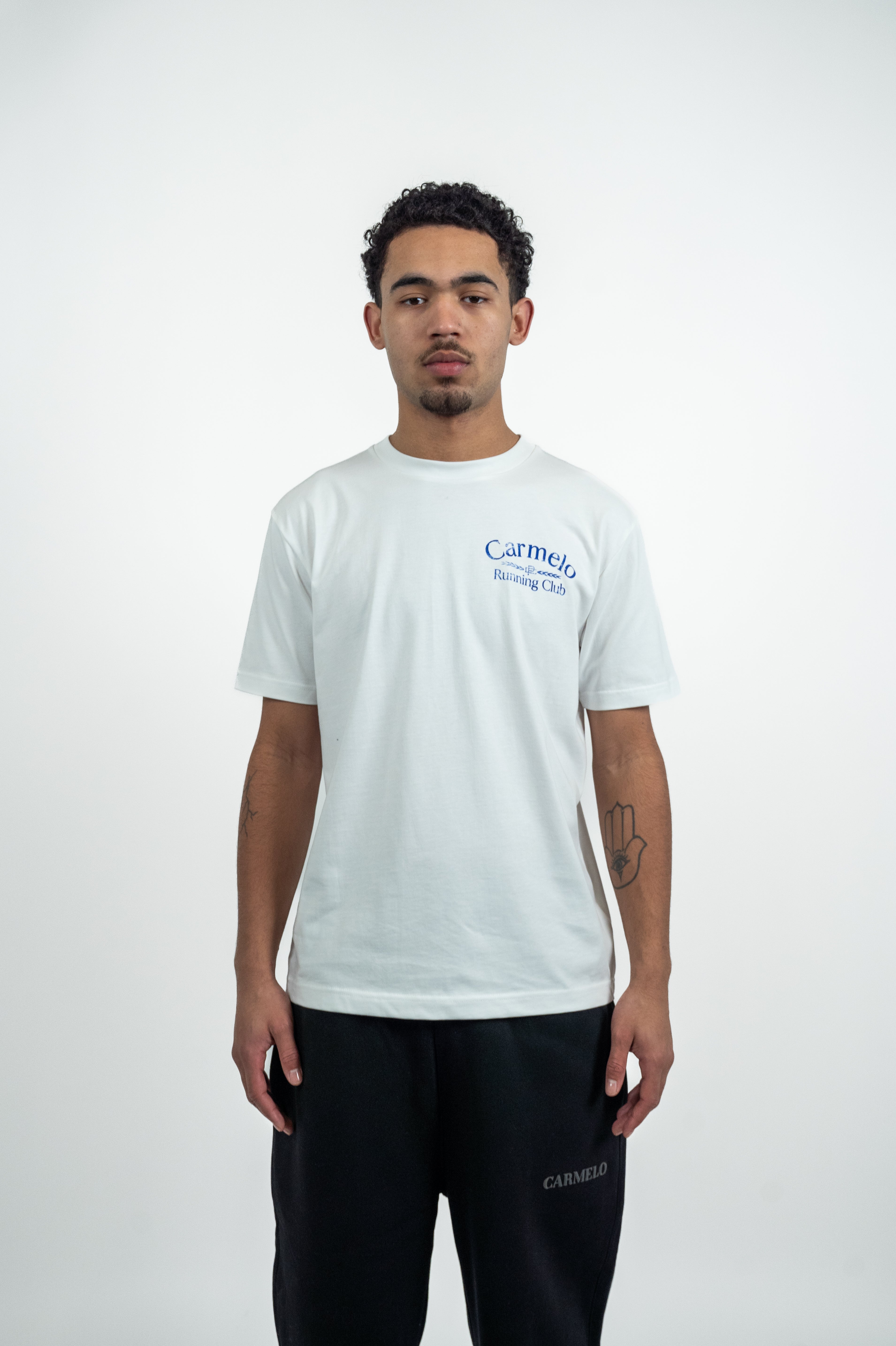 CARMELO PACE RUNNING CLUB 2.0 T SHIRT WHITE/BLUE