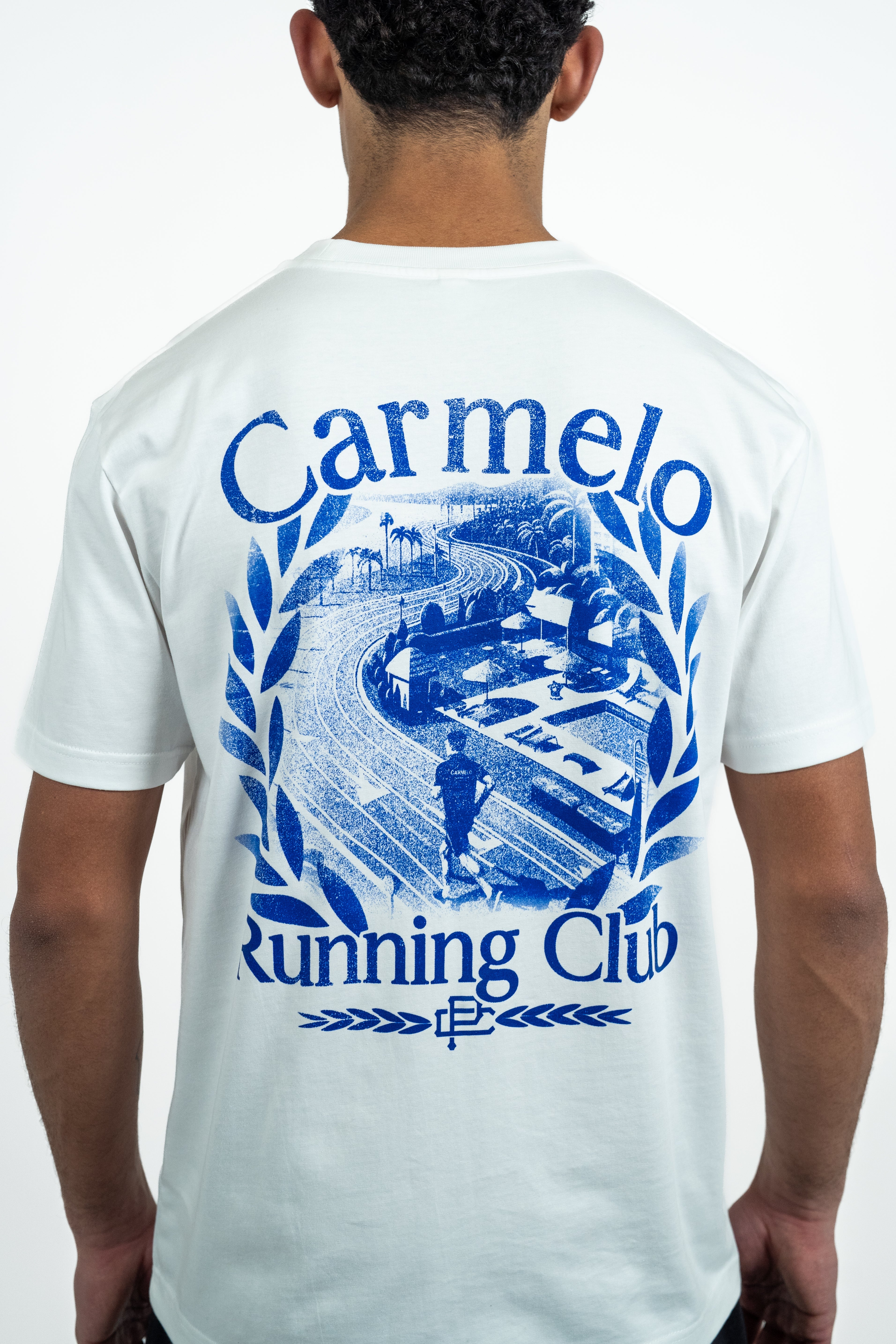 CARMELO PACE RUNNING CLUB 2.0 T SHIRT WHITE/BLUE