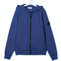Kids Stone Island Zip Hoodie Royal Blue Stone Island Kids